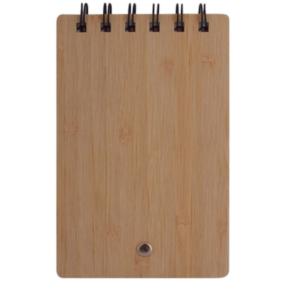 Wood Pocket Notepad & Sticky-Memo & Pen Black Back