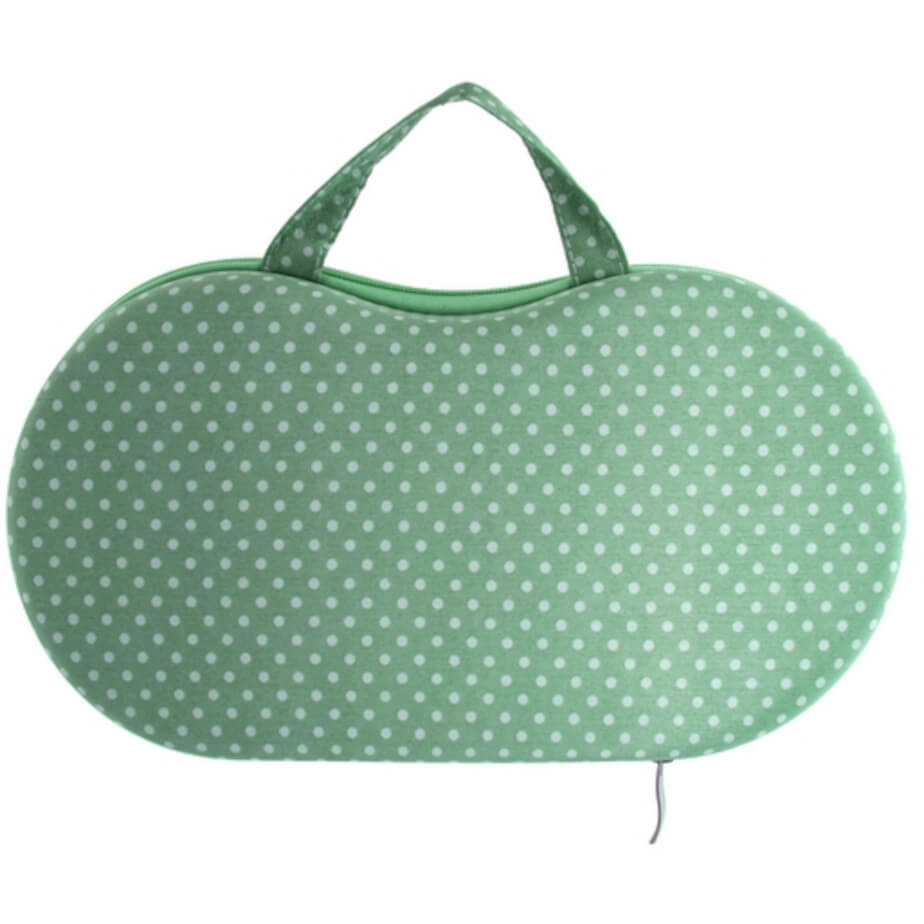 Bra Travel Case Green-White Back