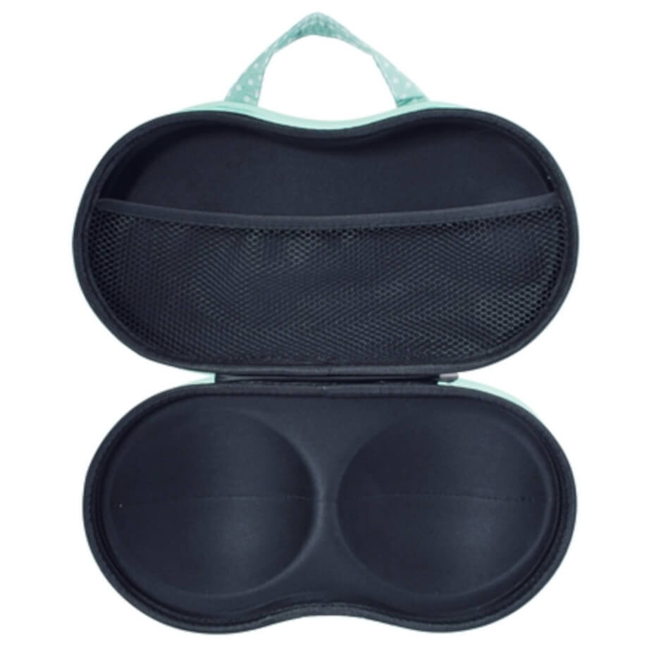 Bra Travel Case Green-White Open
