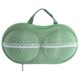 Bra Travel Case Green-White Front