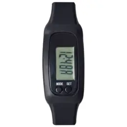 Pedometer Watch Black Front
