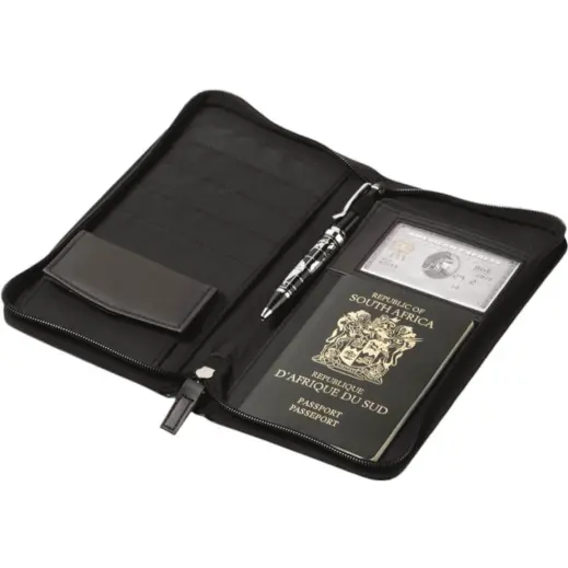 Pedova Travel Wallet Black Open