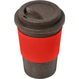 Kooshty Brown Bean Plastic Double-Wall Tumbler Red
