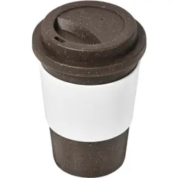 Kooshty Brown Bean Plastic Double-Wall Tumbler White