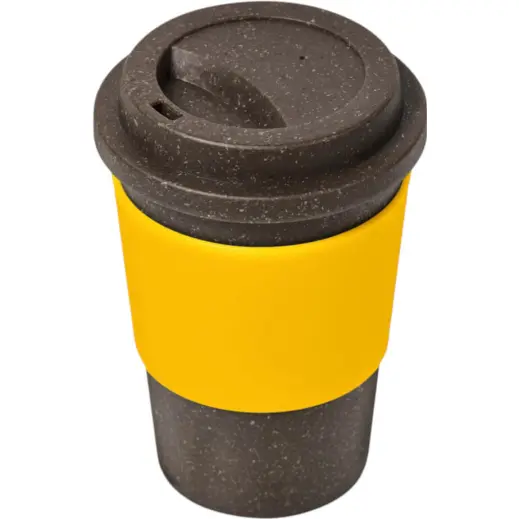Kooshty Brown Bean Plastic Double-Wall Tumbler Yellow