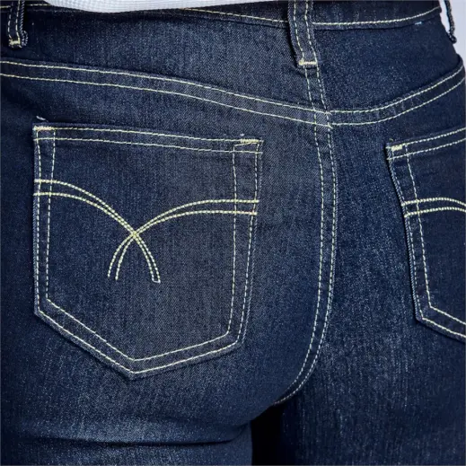 Ladies Fashion Denim Jeans Close Up Back