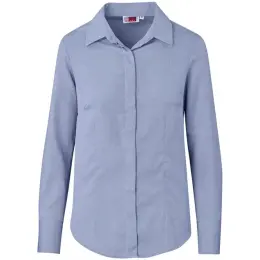 Ladies Long Sleeve Wallstreet Shirt Navy Front Image