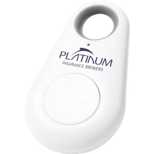 Tracker Key Tag Solid White Branded
