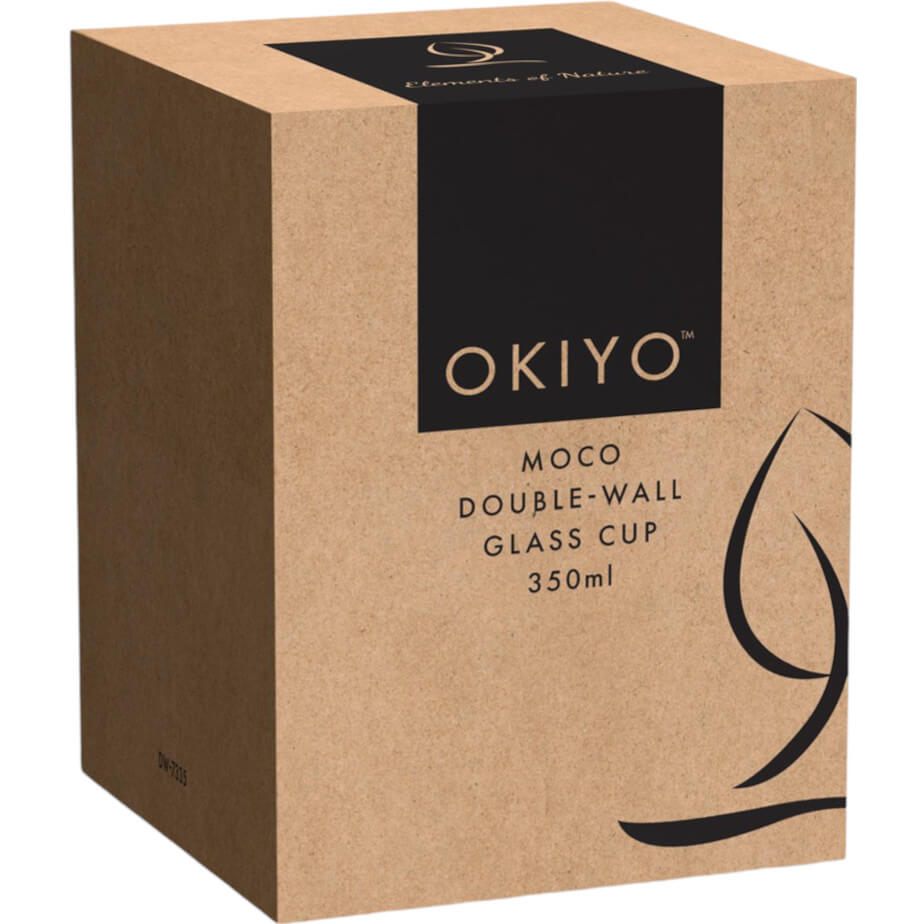 Okiyo Moco Glass & Bamboo Double-Wall Cup Box