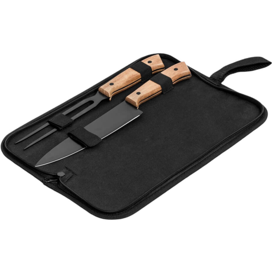 US Basic Butcher's Block Carving Set Case Open