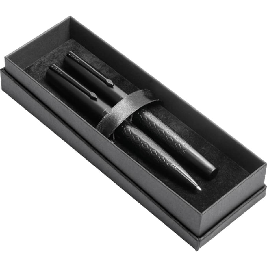 Alex Varga Galexia Ball Pen & Rollerball Set Gift Box Open