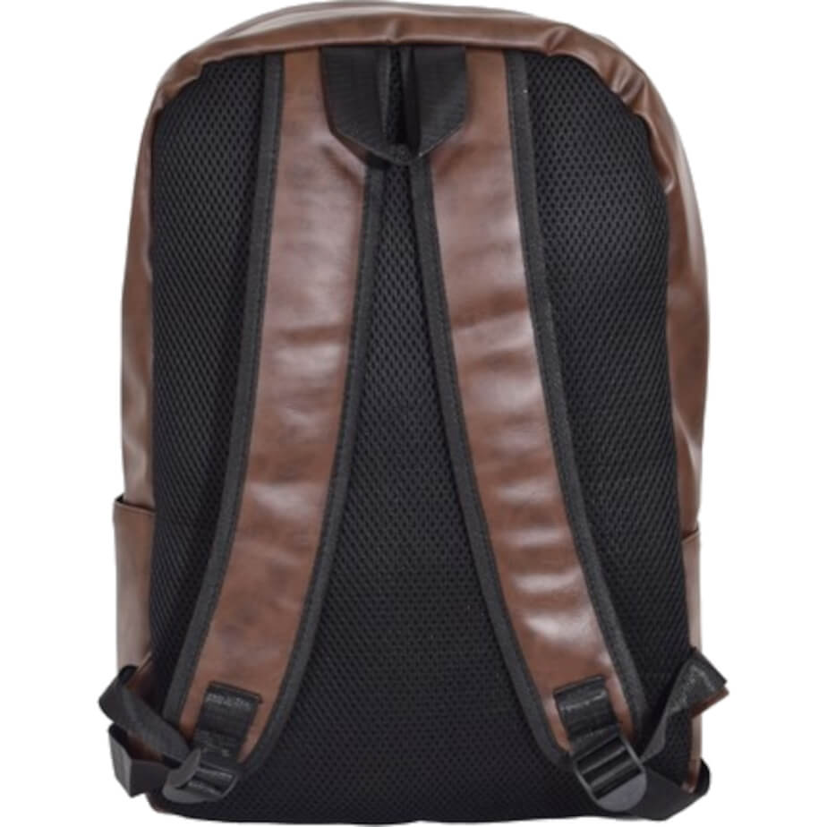 Urban Man Navigator PU Backpack Chocolate Brown Back