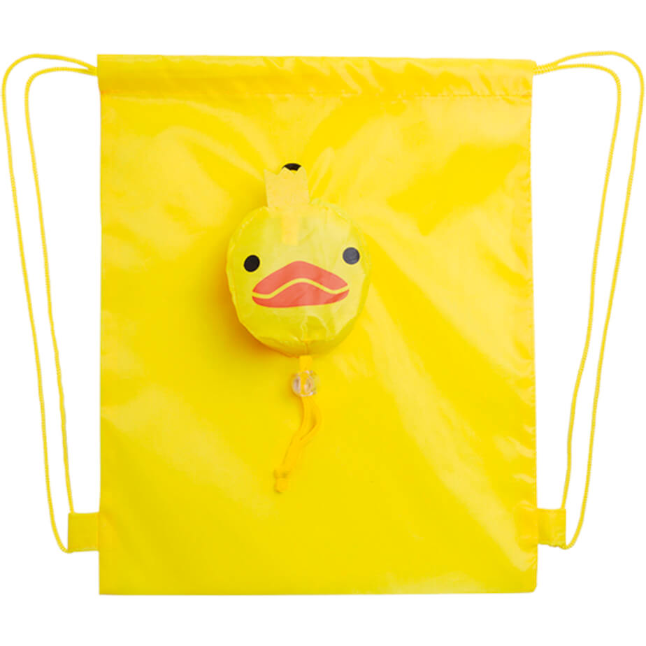 Kissa Foldable Drawstring Bag Yellow Open