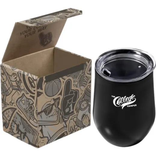 Serendipio Madison Cup in Bianca Custom Gift Box Black Branded Image
