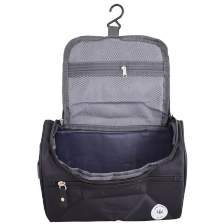 Urban Man Court Boxy Toiletry Bag Black Open