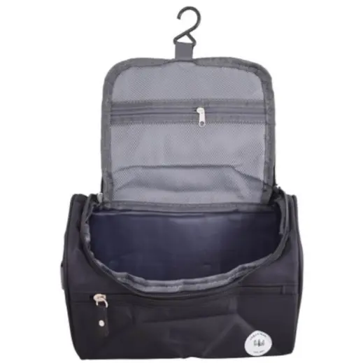 Urban Man Court Boxy Toiletry Bag Black Open