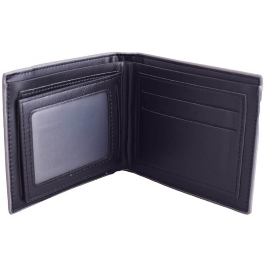 Urban Man Quinn Double Layer PU Wallet Black Grey Open