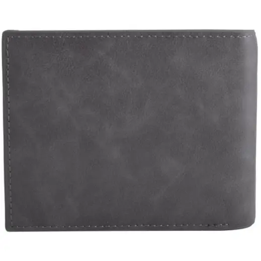 Urban Man Quinn Double Layer PU Wallet Black Grey Back