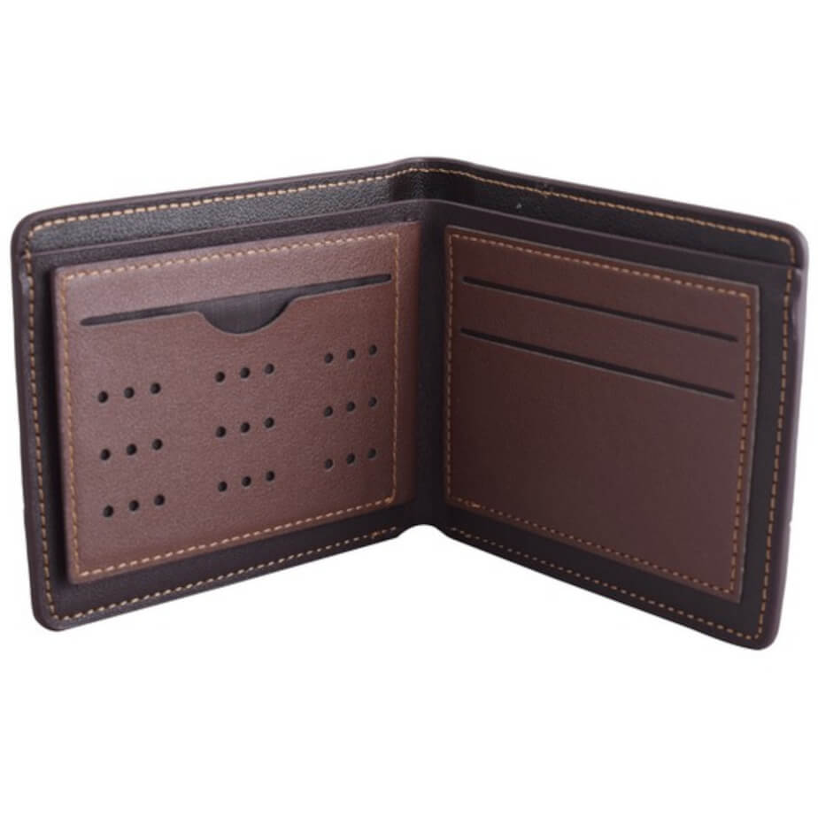 Urban Man Houston Tutone PU Wallet Navy Tan Open