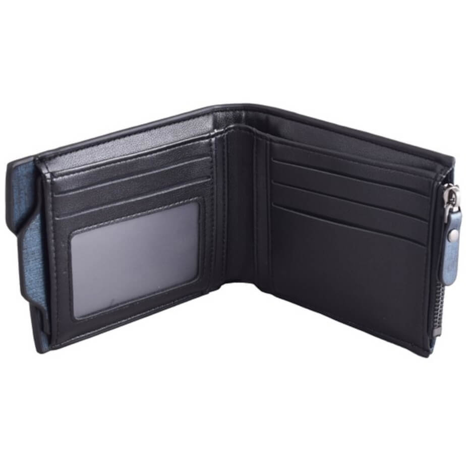 Urban Man Oxford 2 Piece PU Wallet & Cardholder Open