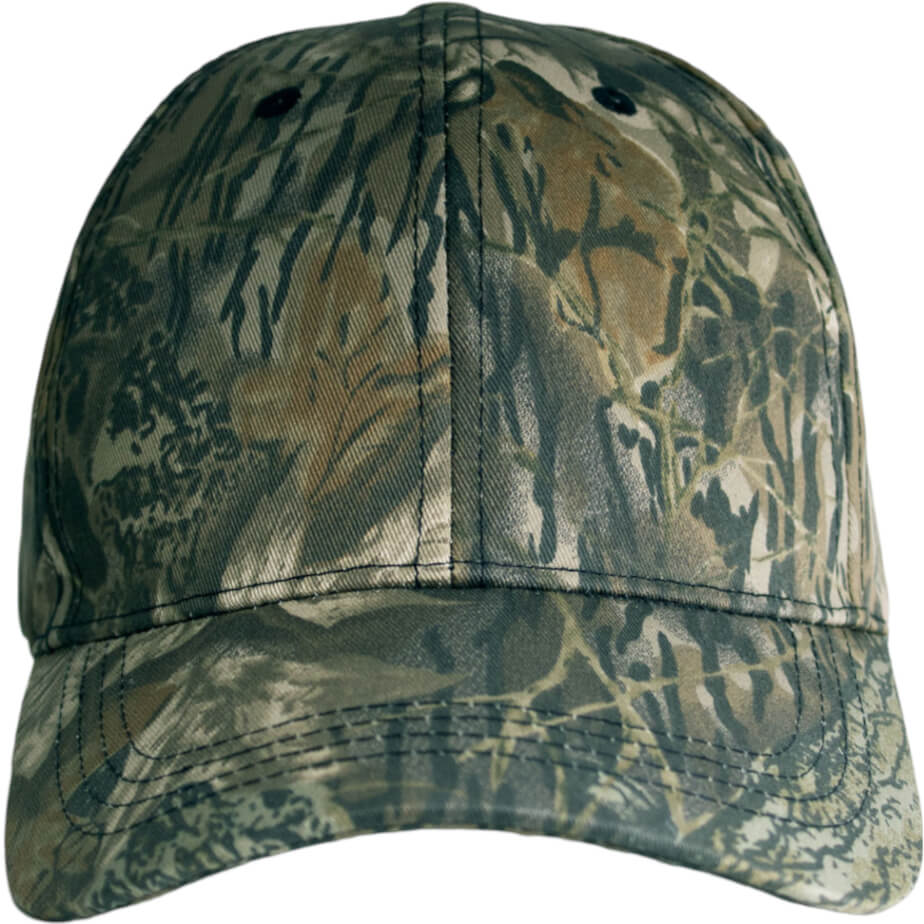FWRD Basic 6 Panel Camo Cap Woodland Camo Front