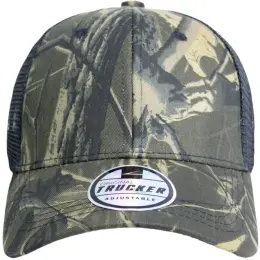 FWRD Trucker Camo Cap Forest Camo-Black Front Image
