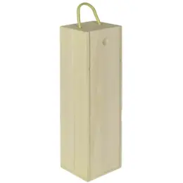 Pine Wine Bottle Box Brown Closed Image