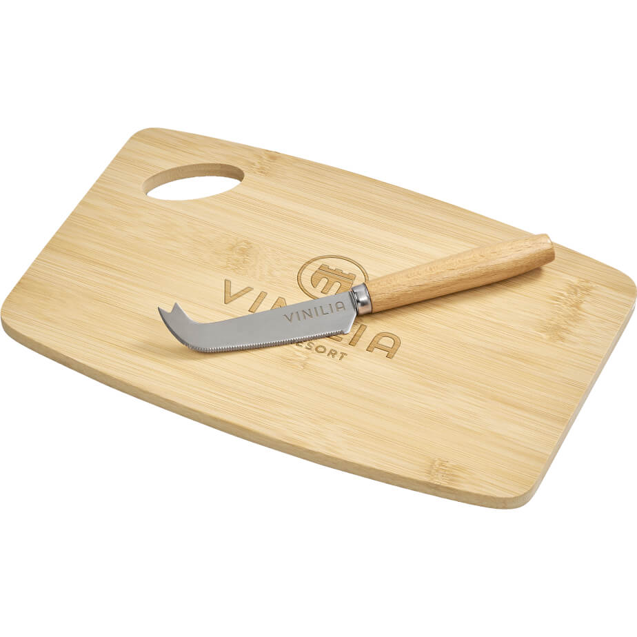 Okiyo Edamu Bamboo Cheese Board Set Branded