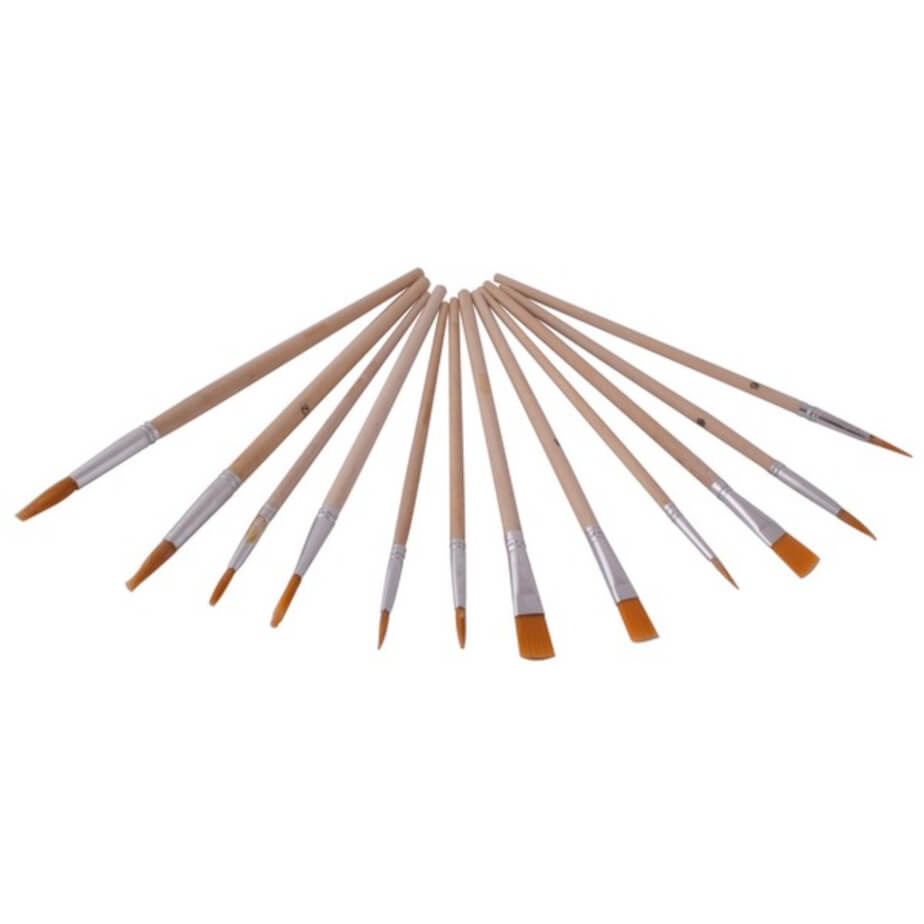 12-Piece Artist Paint Brushes & Pallet Set Paint Brushes