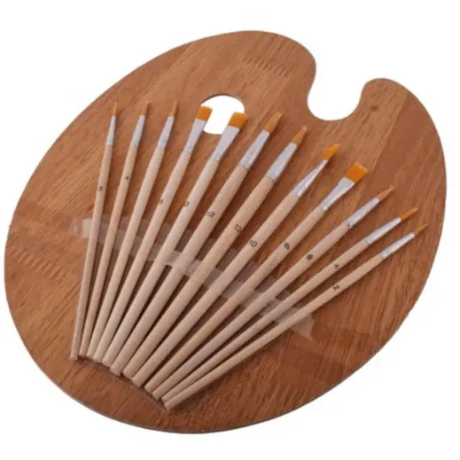 12-Piece Artist Paint Brushes & Pallet Set Display