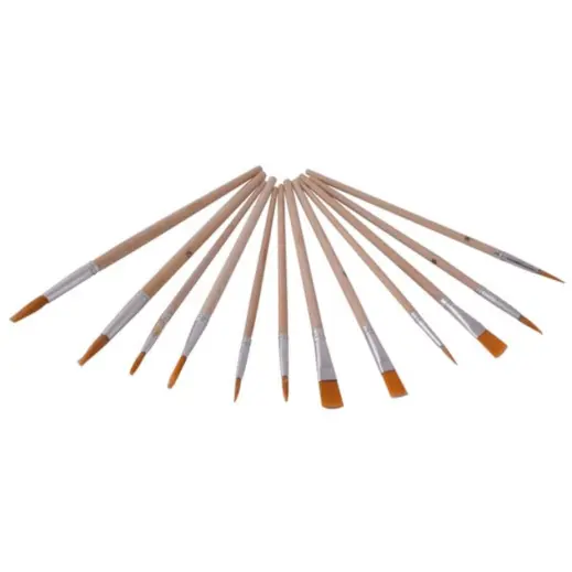 12-Piece Artist Paint Brushes & Pallet Set Paint Brushes