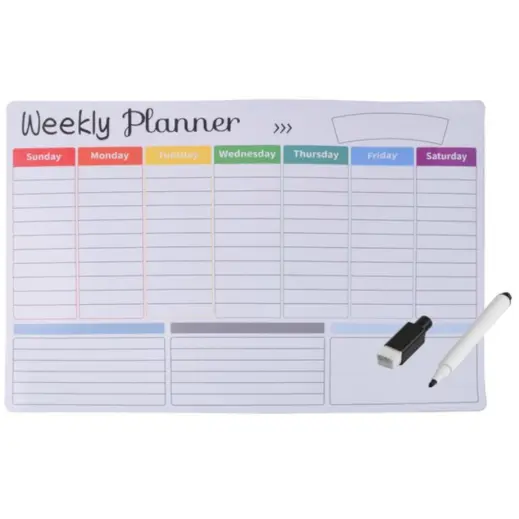 Magnetic Weekly Planner & Dry Erase Marker Front