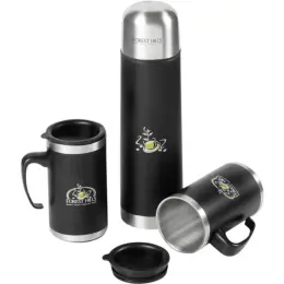 Cardinal Stainless Steel Vacuum Flask & Mug Set Image