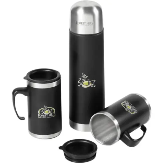 Cardinal Stainless Steel Vacuum Flask & Mug Set