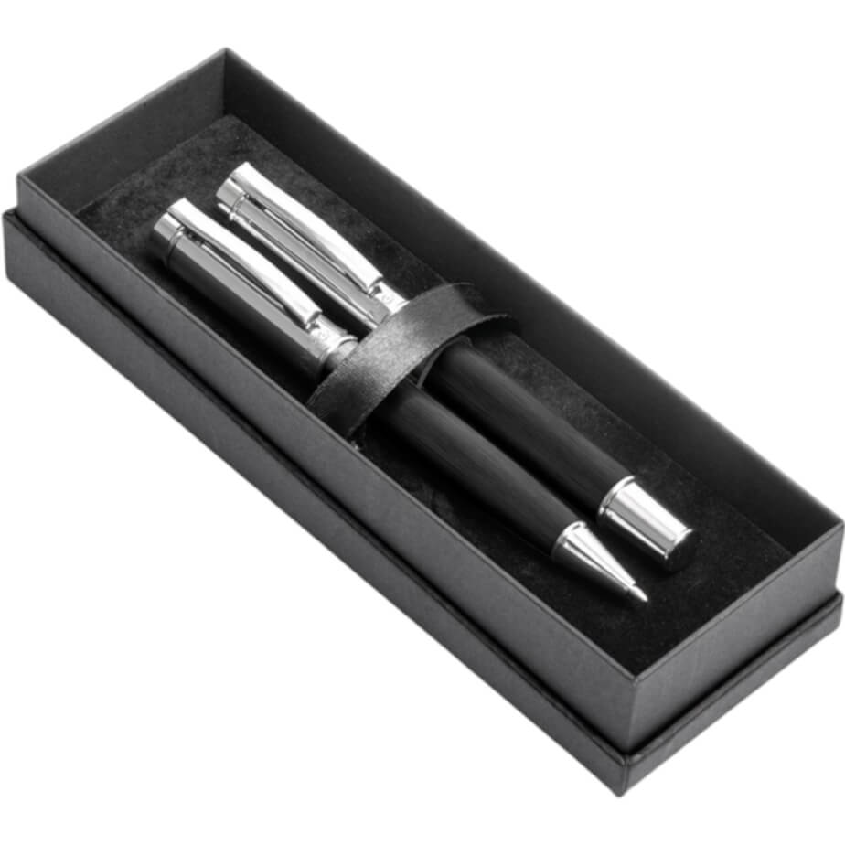 Alex Varga Volans Ball Pen & Rollerball Set Gift Box Open