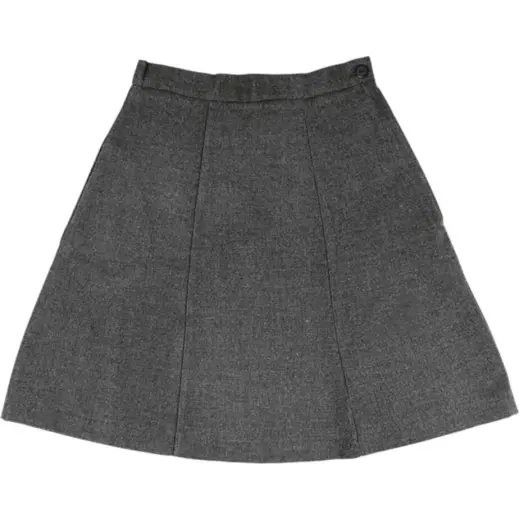 Girls Panelled School Skirt Grey Melange