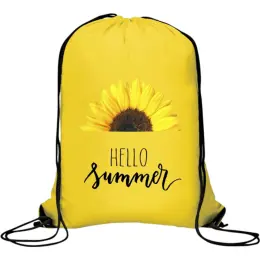 Symphony 210D Drawstring Bag Yellow Branded Image