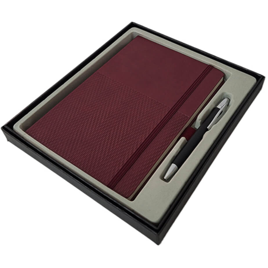 Prestige Herringbone Gift Set Burgundy