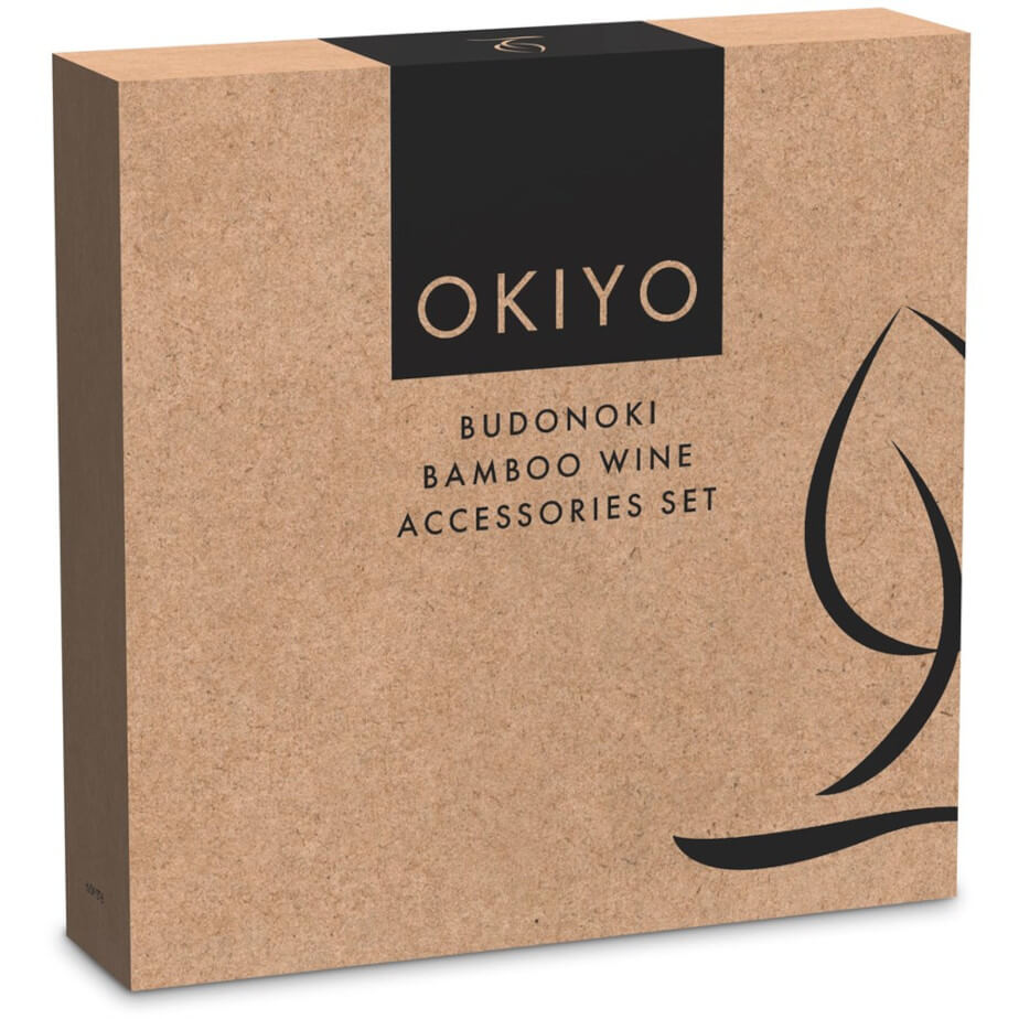 Okiyo Budonoki Bamboo Wine Accessories Set Box