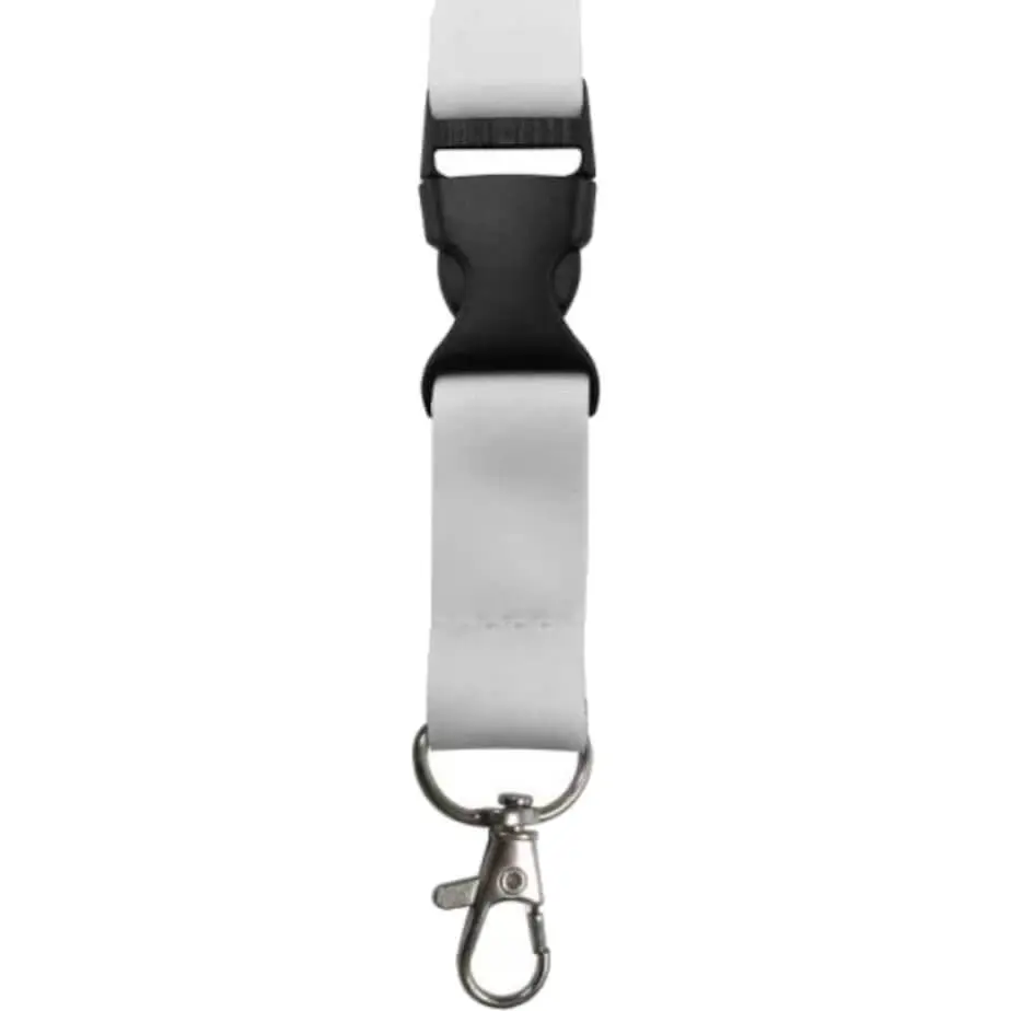 Polyester Dye Sub Lanyard With Buckle & Lobster Ring Close Up