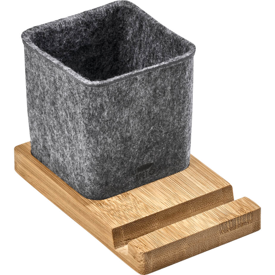 Okiyo Kyadi Recycled PET & Bamboo Desk Caddy Phone Stand Unbranded