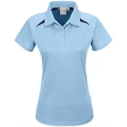 Ladies Splice Golf Shirt Light Blue Image