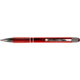 Aluminium Ballpoint Pen With Black Stylus Red Image
