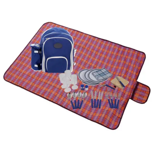 4-Person Picnic Backpack and Blanket Display