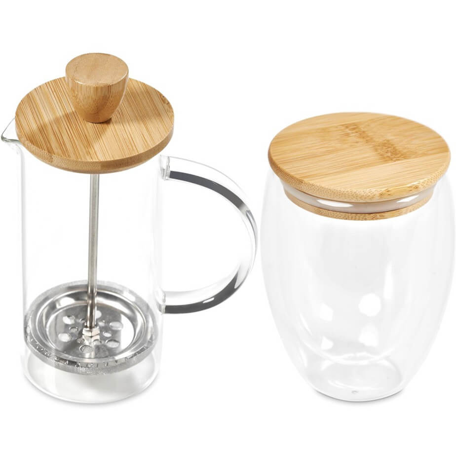 Okiyo Aibo Glass & Bamboo Coffee Set Unbranded