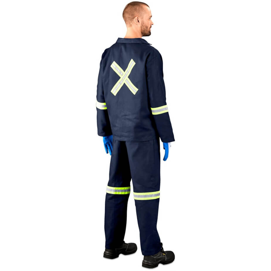 Technician 100 Cotton Conti Suit - Reflective Arms, Legs, Back - Yellow Tape Model