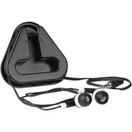Earphones in Triangular Protective Case Black Image