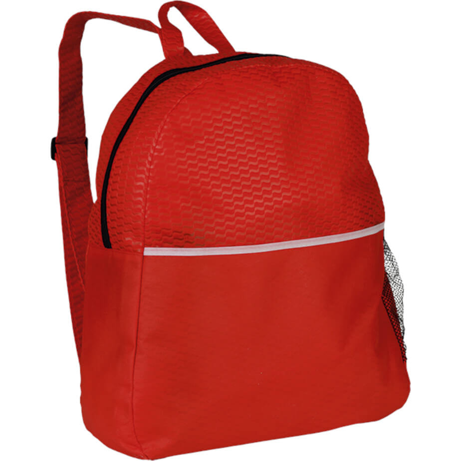 Wave Design Backpack Non-Woven Red