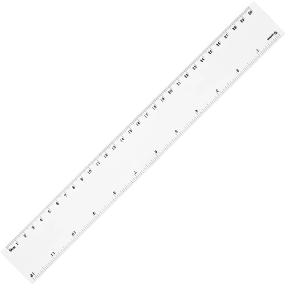 30cm Plastic Ruler White