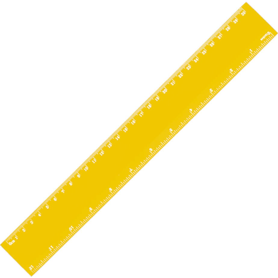 30cm Plastic Ruler Yellow